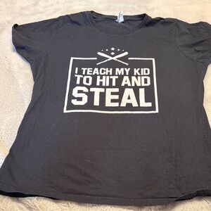 Black Woman’s Shirt with Fun Graphic-Baseball Mom